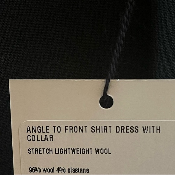 eskandar Black Langenlook Wool Blend Angle To Front Shirt Dress  Size 2 - Picture 7 of 10